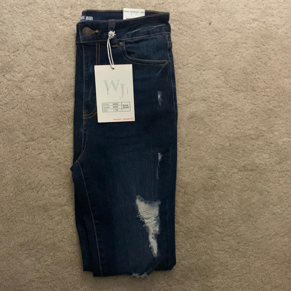 Basic denim ripped jeans